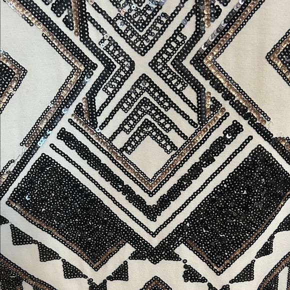Black and White Geometric Sequin Dress - Picture 6 of 6
